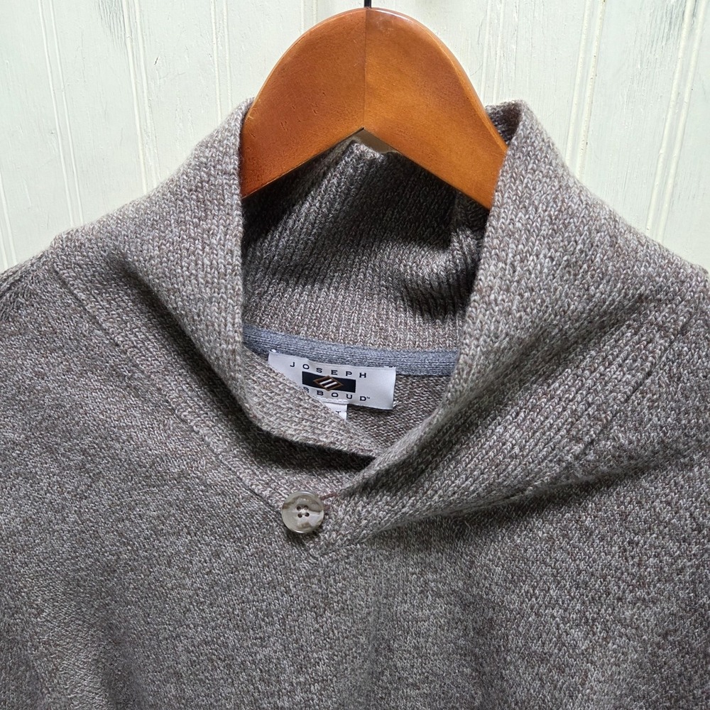 Joseph Abboud Sweater Mens 2XLT Big & Tall Gray Mock Neck Button Knit Pullover